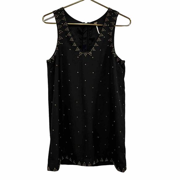 Free People Soho Mini Dress Studded Sleeveless V- neck Black size 4 - Picture 1 of 10